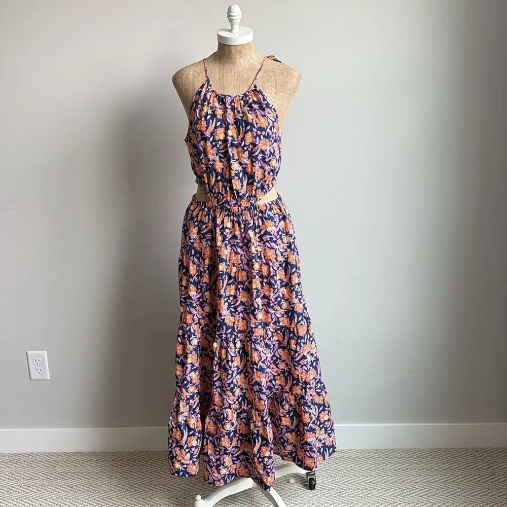 J. Crew Harbor Side-Cutout Dress Floral SMALL